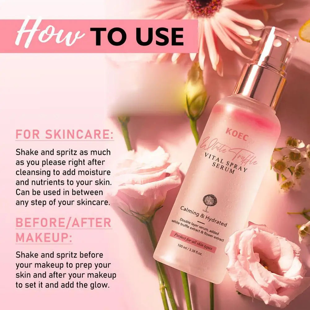 Korean KOEC Original White Truffle Extract First Spray Facial Serum Antioxidant Face Glowing Essence Portable Skincare Makeup